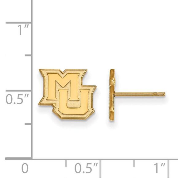 14k Gold Plated Silver Marquette University XS (Tiny) Post Earrings - Picture 2 of 3